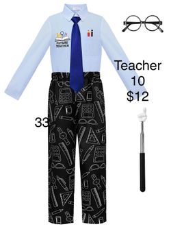 Kids Teacher Costume Career Day 10 / Traje de Maestro Niños Halloween