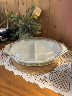 Vintage PYREX Divided Casserole Dish with Lid