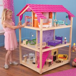 KidKraft Wooden Dollhouse with Wheels