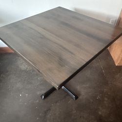 Wood Table With Metal Base (one)