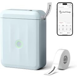 NIIMBOT D110 Upgraded Version Mini Label Maker Machine with Tape, Portable Bluetooth Thermal Printer, Sticker Labeler - Blue