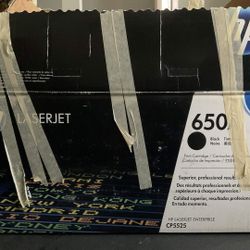 Genuine HP 650A Black Toner CE270A (2) - 1 Sealed, 1 New Open Bag
