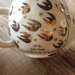 Hedgehog Mug With Fantastic Inscription In Gold And Creme - NEW