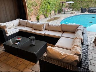 8 Piece Outdoor Patio Sectional Sofa Set