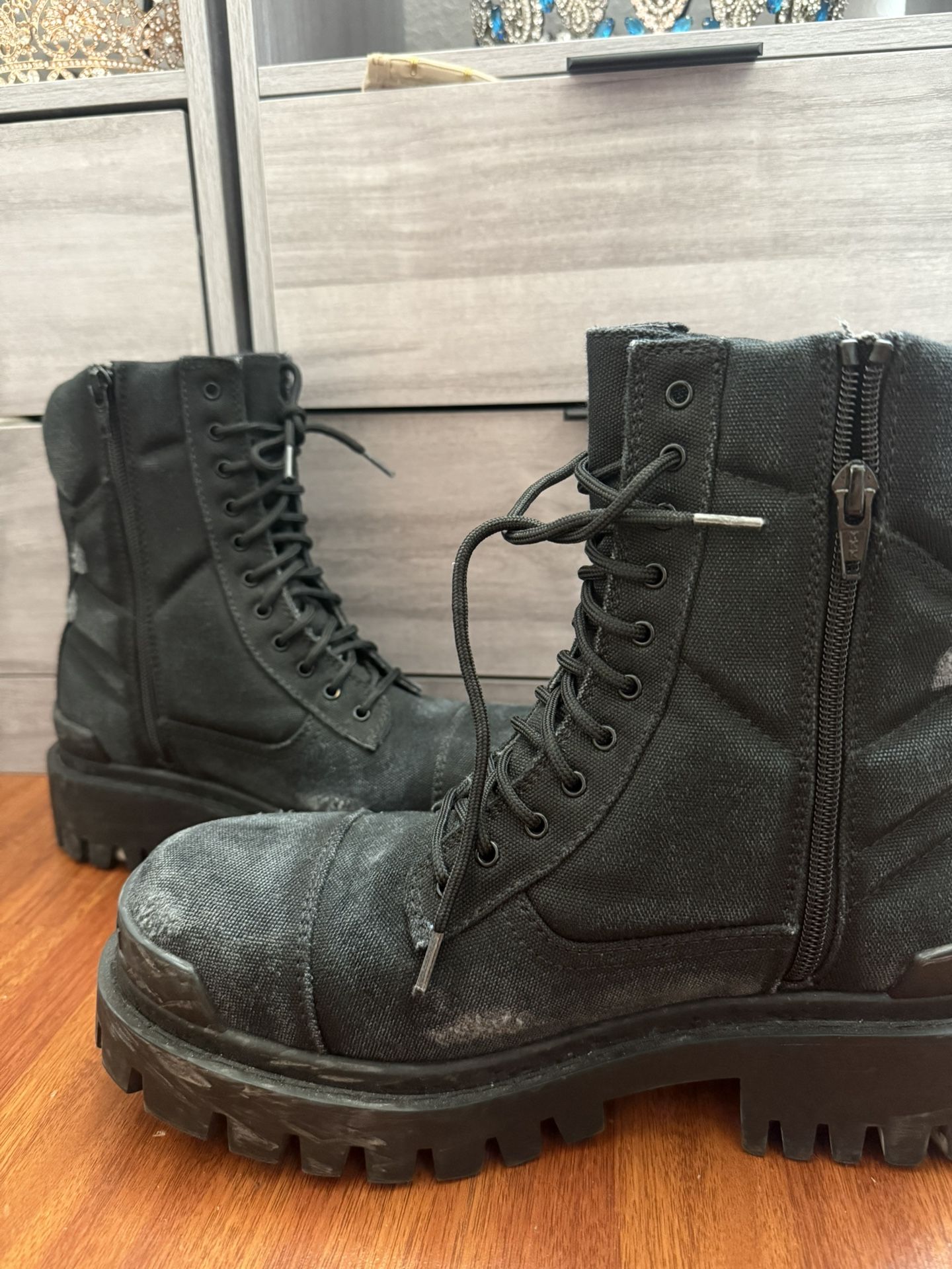 Balenciaga Canvas Strike Boots