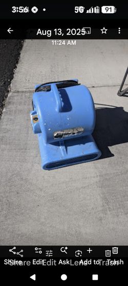 Air Blower- Great For Work In The Garage In Summertime