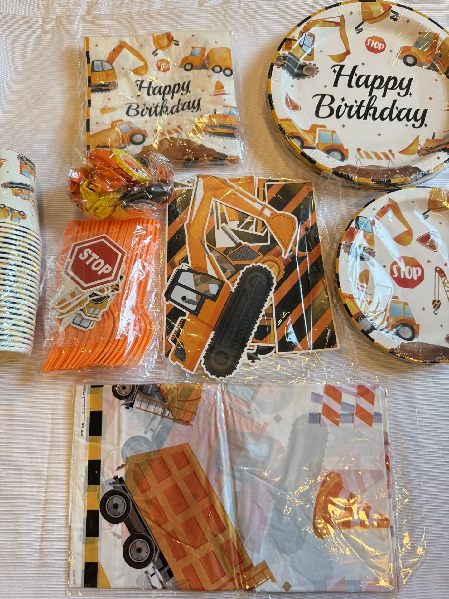 Construction Happy Birthday Party Supply Set New 