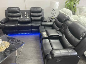 SOFA SET 2 PC RECLINER ,SPEAKER,LIGHTS