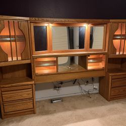 Vintage Bedroom Hutch With Lights