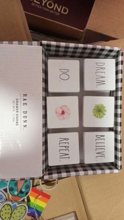 Rae Dunn Drawer Knobs Set of 6