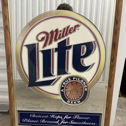 Vintage Miller Lite A True Pilsner Beer Glass Beer Mirror