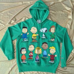 Lacoste Peanuts & Friends Rare kelly green SzLrg UNISEX Hoodie