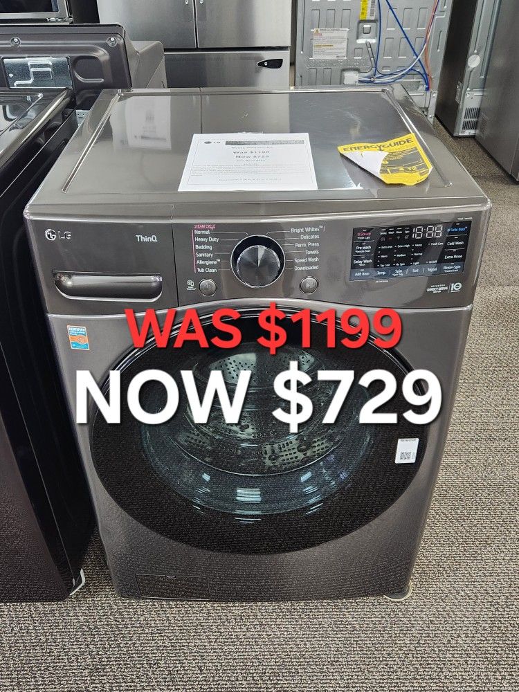 4.5 cu. ft. Large Capacity High Efficiency Stackable Smart
Front Load Washer with TurboWash360 and Steam in
Black Steel