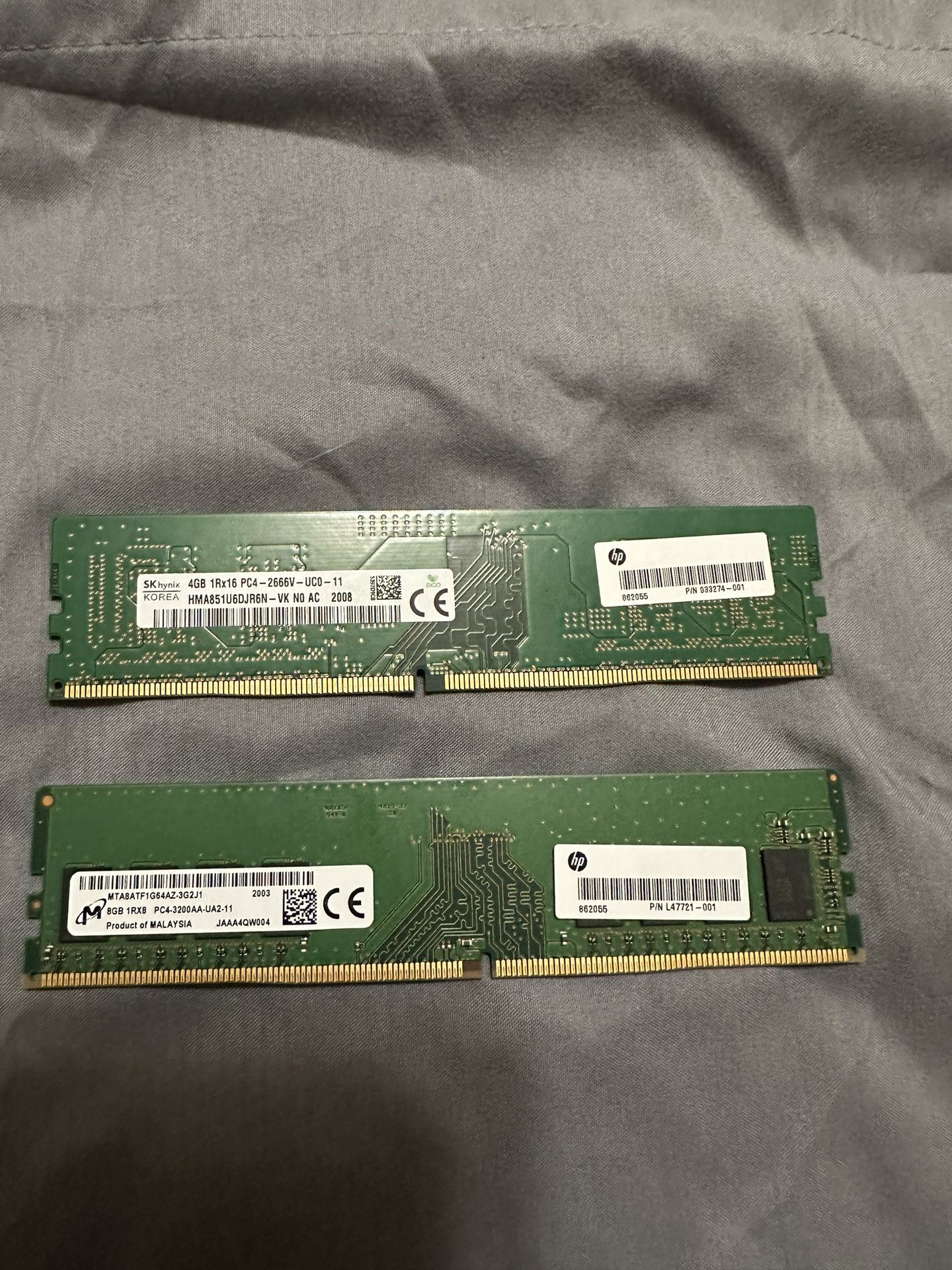 12 GB DDR4 RAM 1x8gb 1x4gb