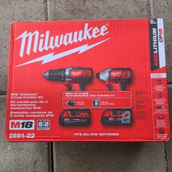 Milwaukee M18 Drill And Impact With 2-1.5ah Set