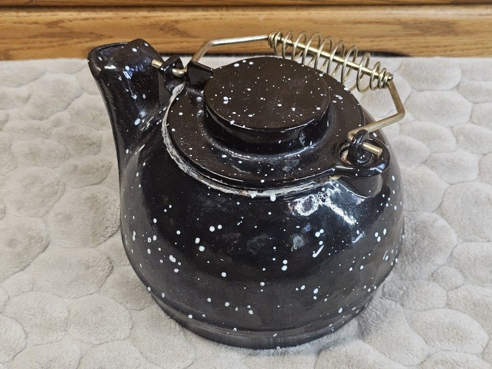Cast Iron Enameled Porcelain Steamer Kettle