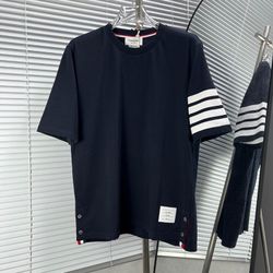 Thom Browne Classic 4 Bar Short Sleeve Navy