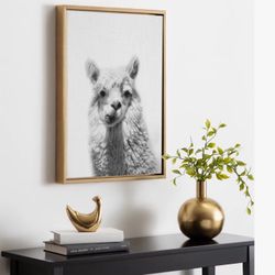 Alpaca by Simon Te of Tai Prints Framed Canvas Wall Art Print Set Of 2 