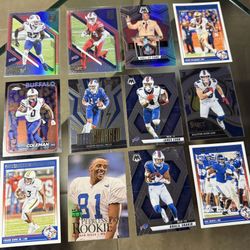 12 card lot Buffalo Bills Dalton Kincaid rc Keon Coleman etc Prizm Select Mosaic silver  Absolute etc . All cards in good condition NFL football cards