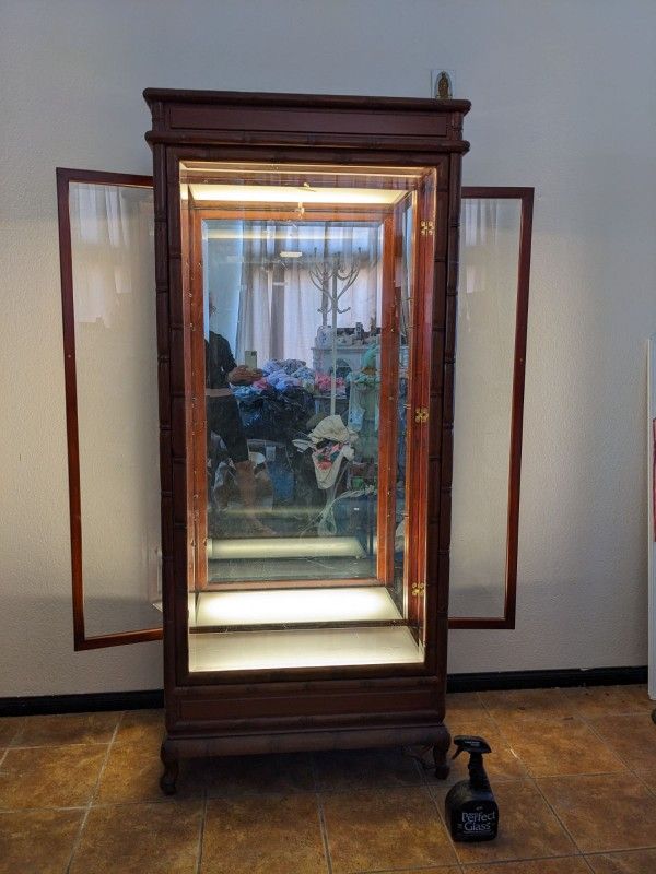 Glass And Wood Armoire/Display Case... With Lights!