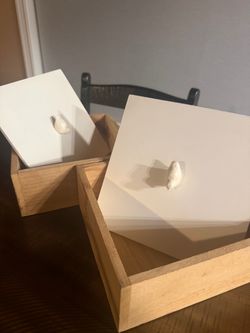 White, Wooden Storage Boxes