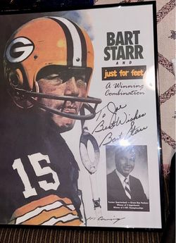 Bart Starr Signed Promotional Poster Framed