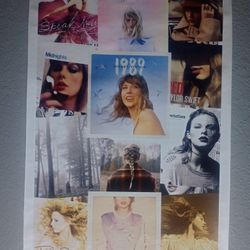 Taylor Swift Album Cover Collage Tour Movie Poster Canvas 12x18
