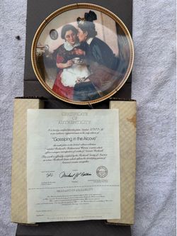 Huge lot of Norman Rockwell plates with cert and boxes