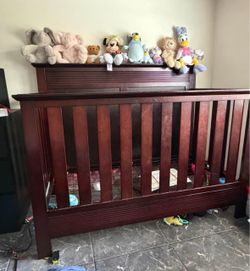 Dark Wood Baby Crib