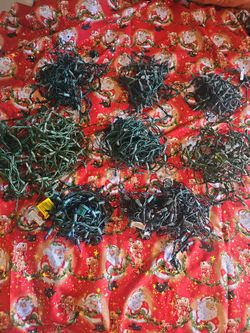 8 Single Lights 6 White, 1 Red,1 Blue Used Once Bought Last Year All In Working Condition .