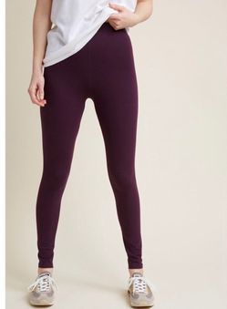 2 Pairs XS Women's High-Waist Leggings in Deep Plum & Green