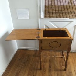 Solid Wood Sewing Table Cabinet Vintage Antique