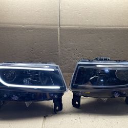 #OH152 2014-2016 Jeep Grand Cherokee LED Halogen Headlight Pair 