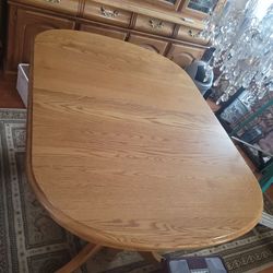 Solid Oak Table with leaves