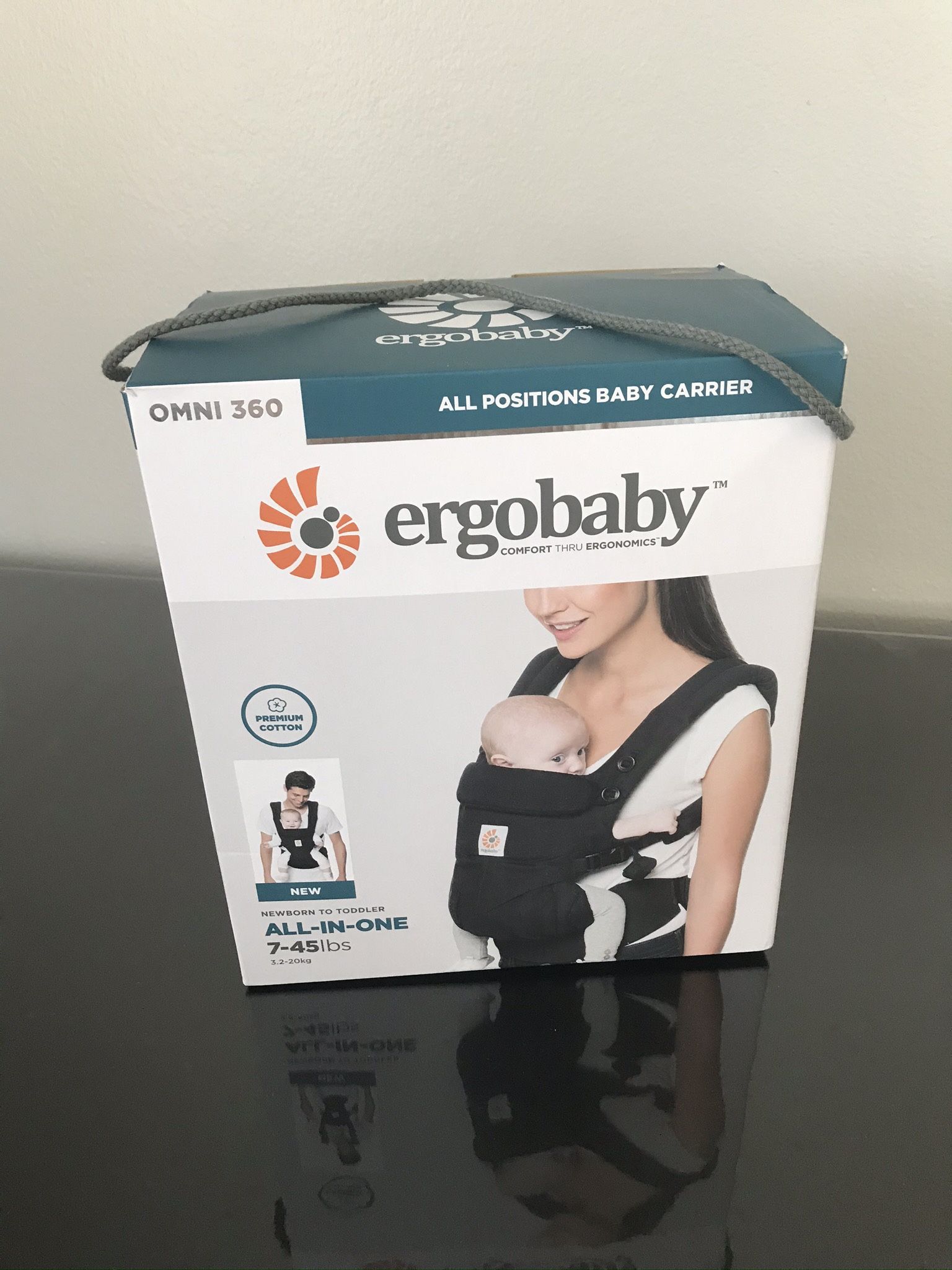 Ergobaby Carrier, Omni 360 All Carry Positions Baby Carrier, Pure Black