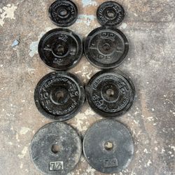 Weight Plates, Set of 2- 10 Ibs, 8.8 Ibs, 7.5 lbs, 3 lbs