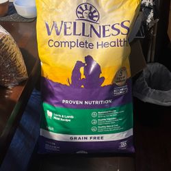 Grain Free Wellness Complete Health, Lamb And Lamb Meal Recipe Adult Dog Food 22 Pounds