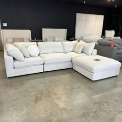 Modular “Cloud” Sectional Couch Sofa Chaise with Ottoman for Living Room-Clearance Warehouse Sale