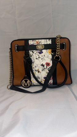 MKP Womens Satchel Handbags Two Tone Vegan Leather Shoulder Bag