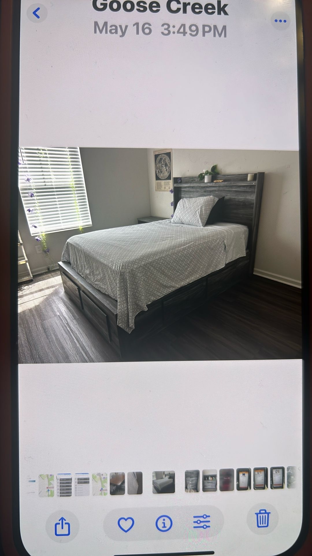 Full Size Bed- Grey Wash Color