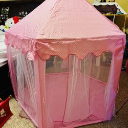 Princess Castle Play Tent for Girls, indoor & Outdoor Playhouse, Polyester, Pink, 55" x 53", Toddler & Kids Toys 