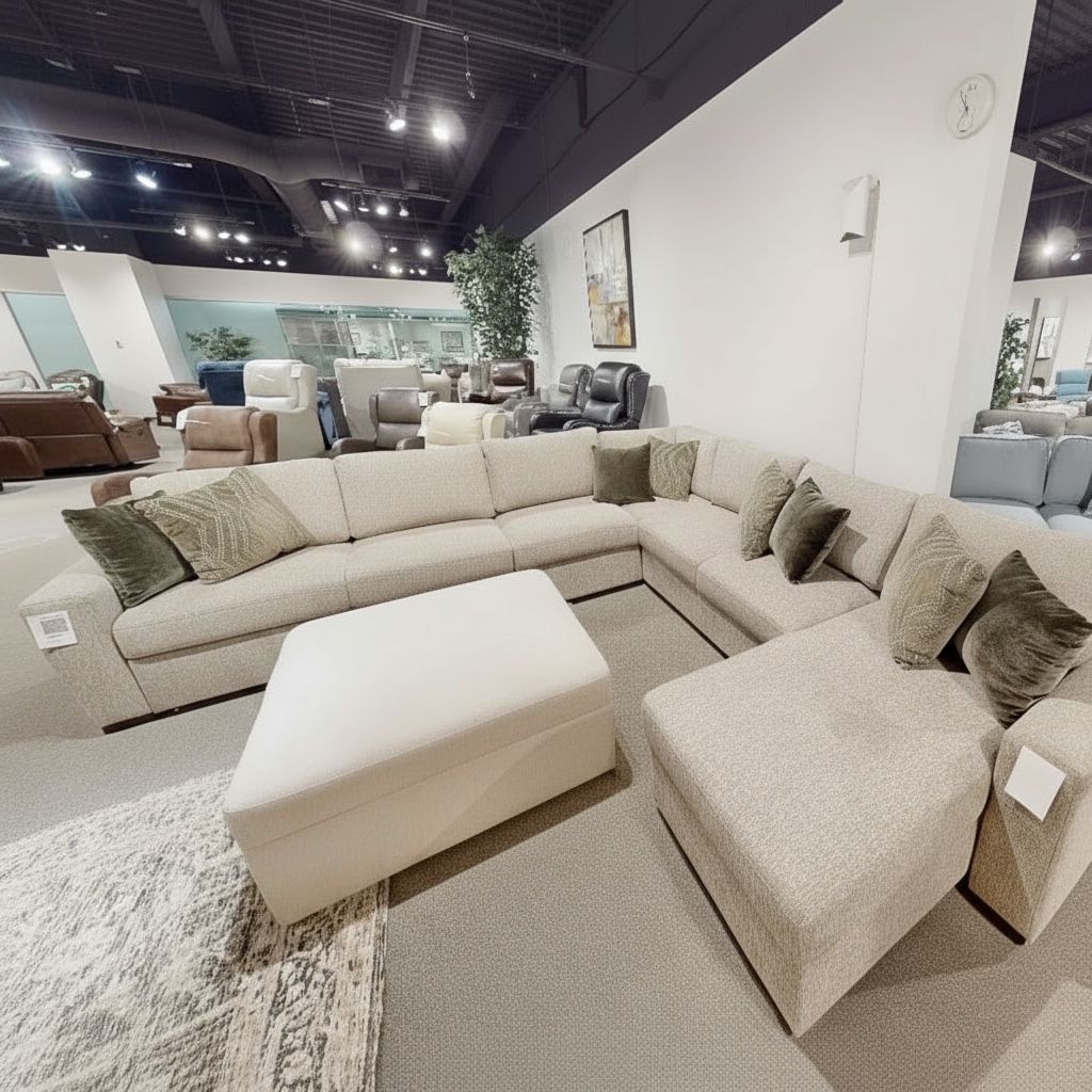 5 Piece Sectional With Convertible And Reversible Chaise With Storage & Click Motion Back