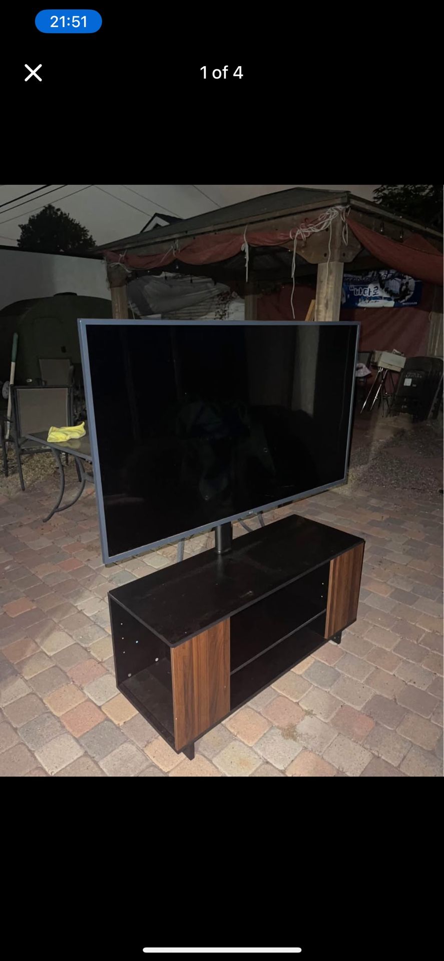LG 55” UHD tv with Mount And Console 