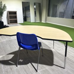 Halfmoon Shaped School Table  