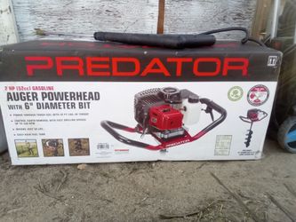 Predator auger power head with 6" diameter Bit