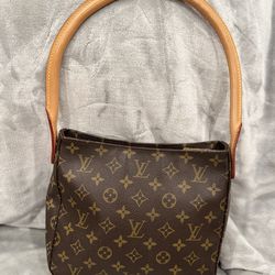 Louis Vuitton Looping Shoulder Bag MM Brown Canvas