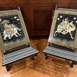 Eurasia Mughal Hand Painted Wooden Folding Chairs & Tables
