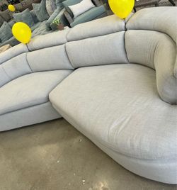 2 Piece Off White Curved Sectional Sofa