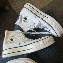 White Platform Converse
