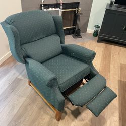 Well Loved Green Recliner